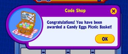 candy eggs picnic basket